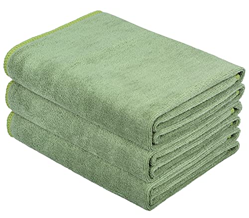 HOPESHINE Gyms Towels for Men & Women Microfiber Exercise Fitness Home Absorbent Sweat Yoga Towels Sports Towels Soft Fast Drying 16inch x32inch 3-Pack - color: Army Green X3