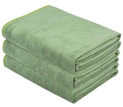 HOPESHINE Gyms Towels for Men & Women Microfiber Exercise Fitness Home Absorbent Sweat Yoga Towels Sports Towels Soft Fast Drying 16inch x32inch 3-Pack - color: Army Green X3