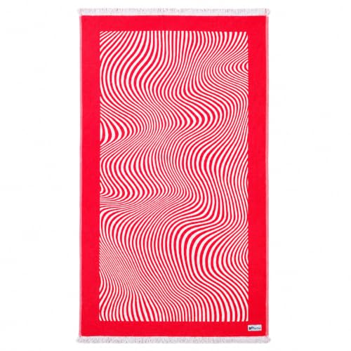 Turkish Beach Towel - 100% Organic Cotton - Soft, Quick-Dry, Sand Proof, Prewashed - Lightweight & Oversized for Beach, Pool, Yoga, Bath, Travel, Gym, Throw - Merlot (Red) - color: Red