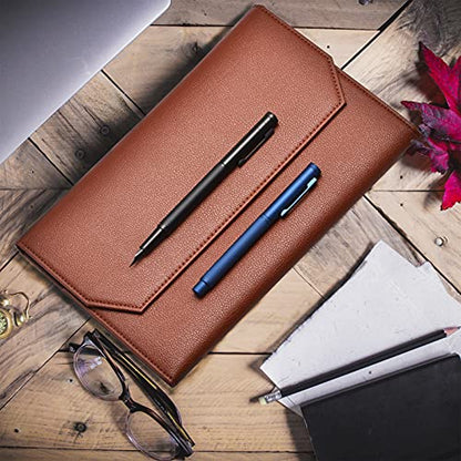 Lanxivi Fountain Pen Case Black Gray Coffee Style PU Leather 48 12 - color: Coffee-12 Slot