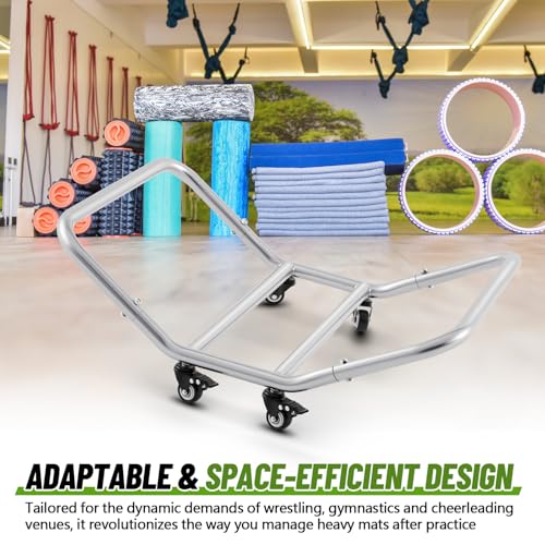 BBTO Gymnastics Cheer Mat Transporter Dolly for Heavy Duty Wrestling Mat Roller Cart