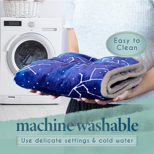 Florensi Weighted Lap Pad 20 x 23 in 7 lb Blue Minky Sensory Blanket - size: 7lb