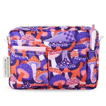 Multiple Pockets Portfolio Organizer with Zippered,Storage Pencil Pouch Bag | Waterproof Travel Toiletry Bag,Portable Pencil Pouch for Notebooks,Stationeries,Make-up,Journal Office Art Supplies,ZiMoGu