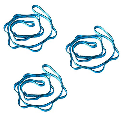 53 Inches Nylon Daisy Chains Rope Climbing Lanyard Straps Looped Strong Slings 23 kN Aerial Yoga Webbing - color: 3PCS Blue