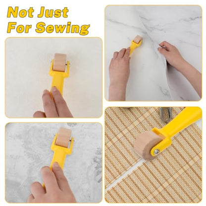 Quilting Seam Roller 2.3 cm Wallpaper Roller Seam Roller for Quilting Sewing Seam Roller Tool with Easy to Grip Handle for Print, Ink, Home Decoration