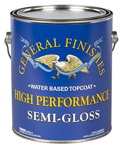 General Finishes High Performance Water Based Topcoat, 5 Gallon, Semi-Gloss - color: Semi-Gloss, size: 5 Gallon