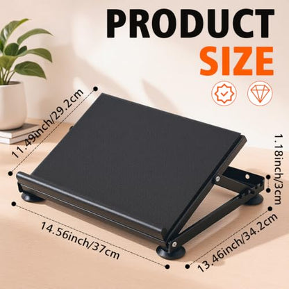 Steel Adjustable Slant Board with Suction Base for Calf Ankle Stretching | 5-angle 20°–45° Foam Surface, Supports 440 lb, Non-slip Suction Cups for Home Gym and Physical Therapy