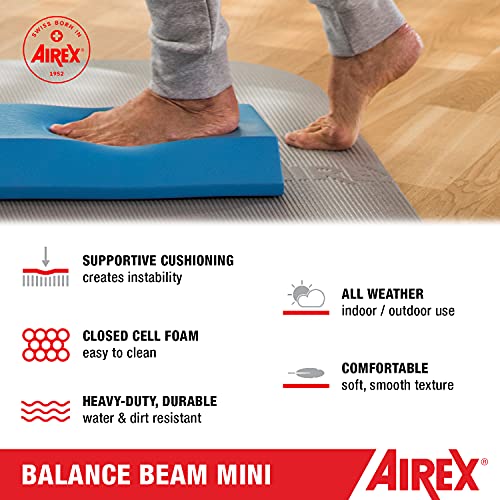 AIREX Balance Pad – Stability Trainer for Balance, Stretching, Physical Therapy, Exercise, Mobility, Rehabilitation and Core Training Non-Slip Closed Cell Foam Premium Balance Pad - color: Blue, size: Beam Mini