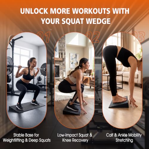 Squat Wedge Block, Large EVA Foam Non-Slip Yoga Wedge Slant Board 27x10in