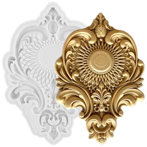 Baroque Polymer Clay Mold Baroque Relief Lace Silicone Molds | Curlicues Scroll Mold DIY Craft Epoxy Resin Casting Polymer Clay Tools Crafts Air Dry Jewelry Making - color: Style O