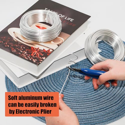 12 Gauge (2mm) Silver Craft Wire for Sculpting，100ft（30m） Aluminum Wire for Sculpting Armature Wire Silver DIY Bendable Craft Wire with 1 Electronic Plier to Cut - size: 12 Gauge