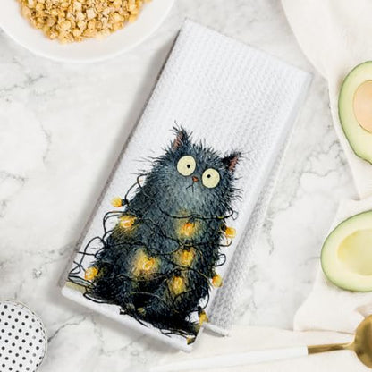 3 Pcs Funny Cat Kitchen Towels, Cute Cats Gifts Reusable Hand Towels-01 - color: Multi 1627