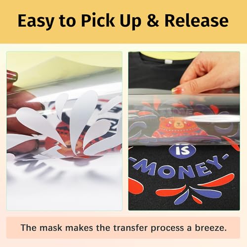 TransOurDream Heat Transfer Mask & Iron on Tape(30 Sheets, 8.5x11") - Iron-On Clear Positioning Film for Dark Transfer Paper & Printable HTV on Shirts - color: Mask-Dark, size: 30 Sheets