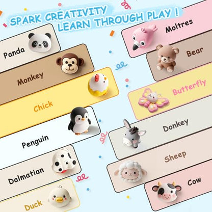 CLYMENE Air Dry Clay Kit for Kids, 12 Animals Modeling Clay with Accessory | Pre-portioned Clay, Includes Tools and Tutorials, Arts and Crafts Creative Toys, Boys and Girls, Ages 3+