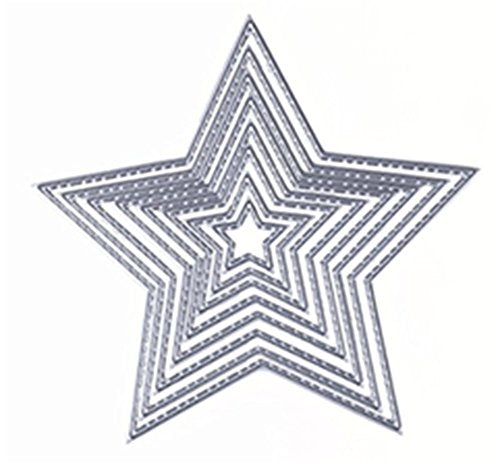 8 Stars Metal Cutting Dies Pentagram Frame Dies for Card Making Handmade Scrapbook Album Paper Embossing Tool - style: Five-pointed Stars