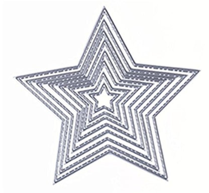 8 Stars Metal Cutting Dies Pentagram Frame Dies for Card Making Handmade Scrapbook Album Paper Embossing Tool - style: Five-pointed Stars