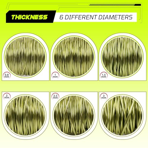 Aluminum Craft Wire,8 Gauge (3mm) Fluorescent Green Bendable Wire,32 Feet Continuous Roll for Jewelry Making,Sculpting,Floral & Armature Projects - size: 8 Gauge 32FT, style: Fluorescent Green