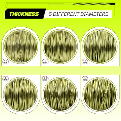 Aluminum Craft Wire,8 Gauge (3mm) Fluorescent Green Bendable Wire,32 Feet Continuous Roll for Jewelry Making,Sculpting,Floral & Armature Projects - size: 8 Gauge 32FT, style: Fluorescent Green
