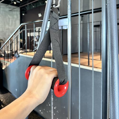 Resistance Band Handles, 2 Pack Heavy Duty Cable Machine Grips - color: Red