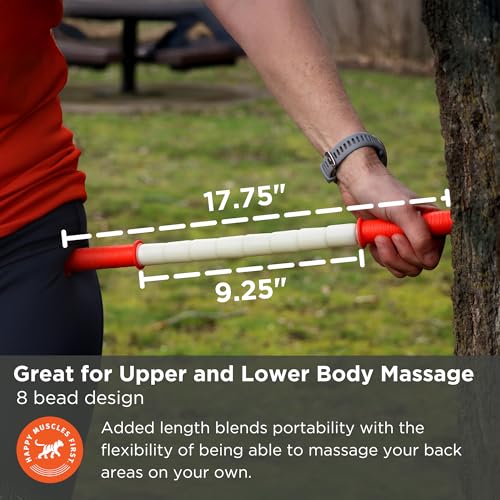 Tiger Tail The Stick - Bendy 18” Flexible Muscle Roller Stick for Myofascial Release & Trigger Points - Bendable Deep Tissue Massager for Legs, Back, Shoulders - Relieve Soreness & Improve Recovery - size: 18" Plus eBook Happy Muscles Guide