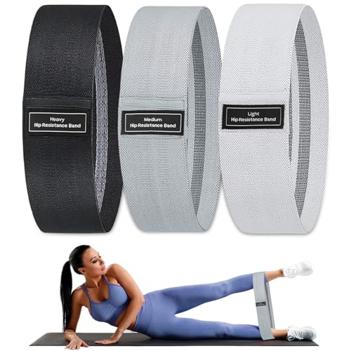 Resistance Bands, Fabric Workout Bands for Women & Men, Cloth Booty Resistance Loop Bands, Thick Squat Bands for Home Fitness, Gym, Yoga, Pilates for Butt Legs Thigh Hip Glute - color: Cream, Grey, Black01