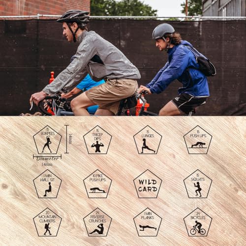UNICRAFTALE Exercise Decision Dice Fitness Dice Wooden Decision Sieve with Velvet Packing Pouches Cycling Sports Game Dices Gifts for Him Her Women Men Friend Couple