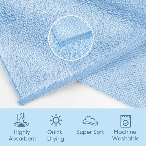 HOMEXCEL Washcloths 12PK, Ultra Soft&Highly Absorbent Face Towels, 12X12 in | Multi-Purpose Towels, Microfiber Wash Cloths for Bathroom, Hotel, Spa, Gym, and Kitchen, Machine Washable, Multicolor - color: Multicolor, size: 12 x 12 inch