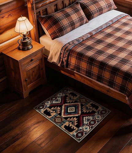 YIHOUSE Washable Western Cabin Area Rug 2x3 Entryway - color: Bear, size: 2'x3'(Rectangular)