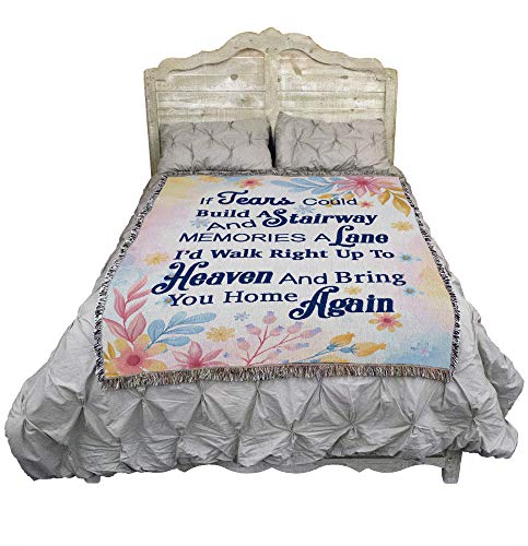 Pure Country Weavers If Tears Could Build A Stairway Blanket - Sympathy Bereavement Gift Tapestry Throw Woven from Cotton - Made in the USA (72x54) - color: Stairway, size: 72" x 54"