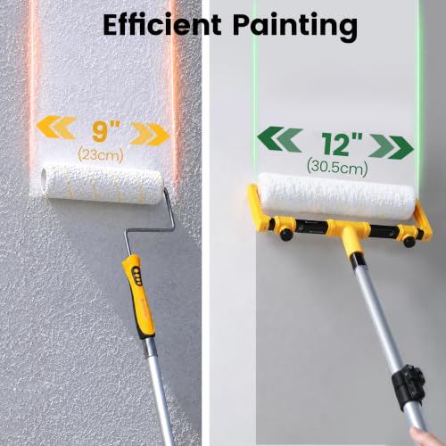 VOOMEY 12 Inch Paint Roller Covers 1/2" Nap, Microfiber Paint Roller Sleeves Large Paint Roller Covers for Smooth to Semi-Smooth Surfaces, Wall, Ceiling, Home Renovation Painting Tools - size: 12inch 6pcs