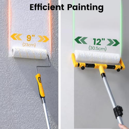 VOOMEY 12 Inch Paint Roller Covers 1/2" Nap, Microfiber Paint Roller Sleeves Large Paint Roller Covers for Smooth to Semi-Smooth Surfaces, Wall, Ceiling, Home Renovation Painting Tools - size: 12inch 6pcs
