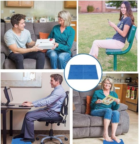 Foot Massage Mat Massage Pad Bathroom Mat Yoga Mat Outdoor Game 4PCS (Blue) - color: Blue-4pcs