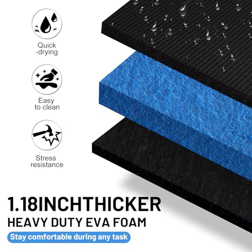 Foldable Mechanic Kneeling Pad,22.44" Wide EVA Foam Mat,1 Pack,Blue - color: Blue & Black