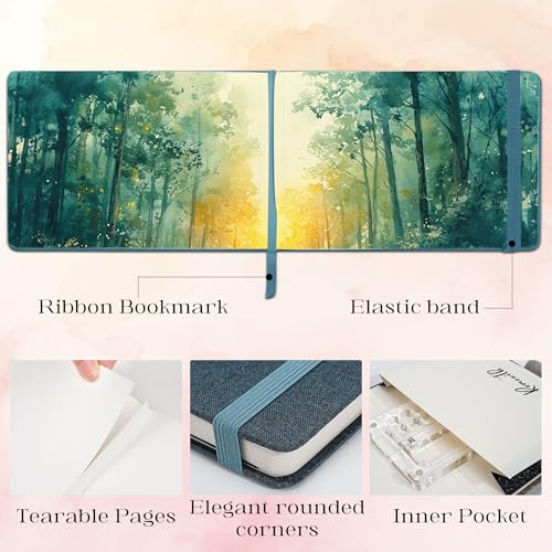 Watercolor Journal Sketchbook 3.5x5.5 24 Sheets Navy Blue | Cotton paper, 140 LB 300 GSM, Linen cover, Tap Water Pen, Travel sketching - color: Navy Blue, size: 3.5x 5.5 Inch