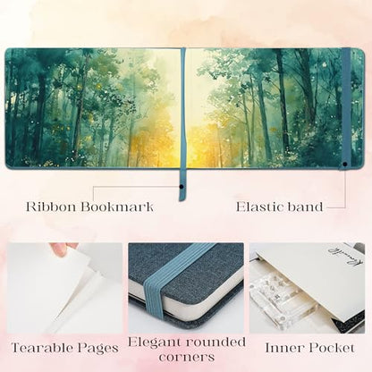 Watercolor Journal Sketchbook 2 Pack 5.5x8.2 Navy Blue | Cotton paper, 24 Sheets each, 140 LB 300 GSM, Linen cover, Tap Water Pen - color: Navy Blue, size: 5.5x 8.2 Inch 2 Pack