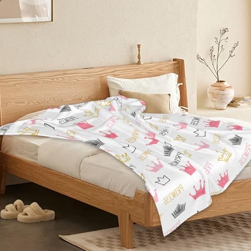 Pink Crown Blanket,Cute Soft Lightweight Throw Blanket for Sofa Couch Bed Room 50x60 inch - color: Crown