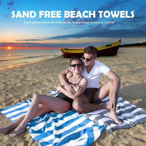 Your Choice Microfiber Beach Towel Sand-Free Quick Dry (67"x35"/60"x30") - color: G-set (4)-green/Rose Red/Blue/Gray, size: Large(60x30")