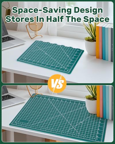 Foldable Self-Healing Cutting Mat, 17" x 11", Double-Sided Rotary Cutting Mat for Sewing, Quilting, Scrapbooking, Fabric Craft & Hobby Use, Craft Cutting Board(A3)