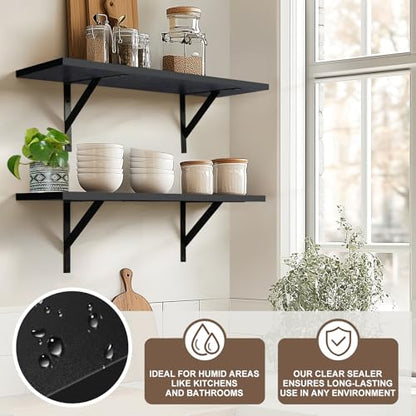 Tectocker-DOU 24" Long Floating Book Shelves for Wall, Heavy Duty, Black - color: Black, size: 24W×8D