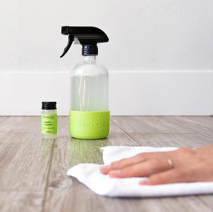 Zatural Hempy Home Starter Kit | Barefoot Approved™ | 4 Reusable Bottles + 4 Concentrates + Micro Fiber Towel | Bathroom - Floor - Multi-Surface - Window