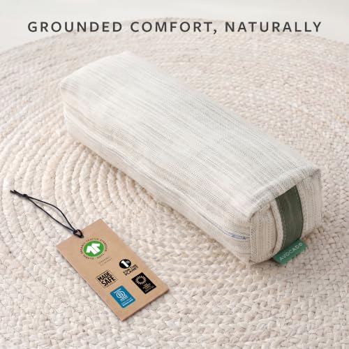 Avocado Organic Yoga Meditation Pillow, GOTS Certified Organic Cotton Cover, Natural Buckwheat Fill - size: Slim Yoga Bolster