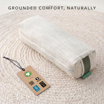 Avocado Organic Yoga Meditation Pillow, GOTS Certified Organic Cotton Cover, Natural Buckwheat Fill - size: Slim Yoga Bolster