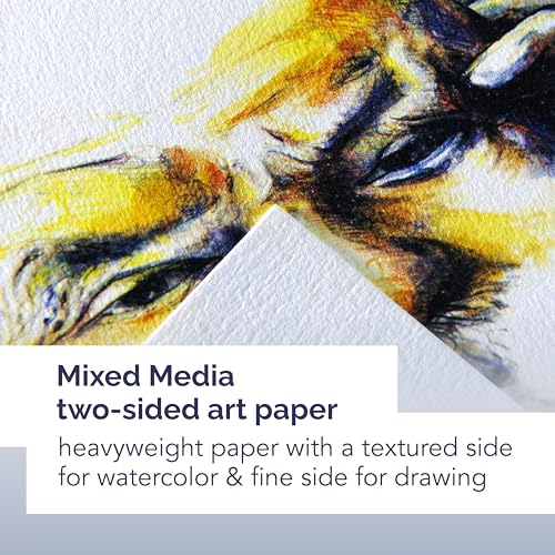 Canson Artist Series Mixed Media Paper, Wirebound Pad, 5.5x8.5 Inch, 40 Sheets (138lb/224g) - Artist Paper for Adults and Students - Watercolor, Gouache, Graphite, Ink, Pencil, Marker - size: 5.5"X8.5"