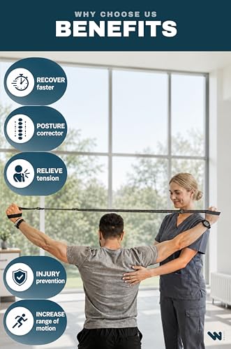 WALUE™ Posture Correction & Shoulder Exerciser – Non-Elastic Stretch Strap for Exercise, Yoga, Flexibility & Physical Therapy