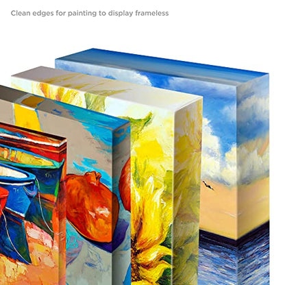Creative Mark The Edge Deluxe Cotton 1-1/2" Deep Stretched Canvas for Painting, 40x40 Pack of 3, 14oz. Primed Weight, Universal Archival Priming, Medium Tooth, Hand-Stretched Canvas for Painters