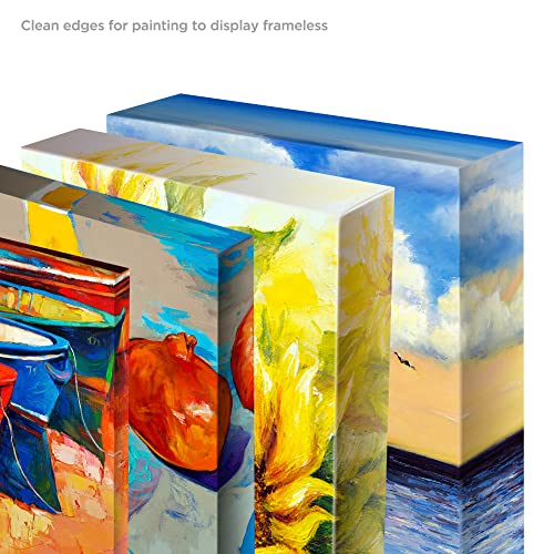 Creative Mark The Edge Deluxe Cotton 1-1/2" Deep Stretched Canvas for Painting, 8x48 Pack of 3, 14oz. Primed Weight, Universal Archival Priming, Medium Tooth, Hand-Stretched Canvas for Painters - size: 8x48"
