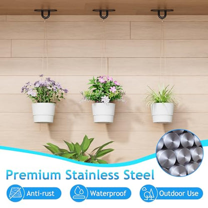 SAYAYO 9 PCS Pad Eye Plate Hooks, U Ceiling Hook for Wall Hanging Plants