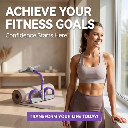 6-Tube Pedal Resistance Band with Handles, Multifunction Foot Pedal Resistance Band, Natural Rubber Fitness Band for Workout and Stretching, Abdomen, Waist, Arm, Leg(White) - size: 6 tubes of purple