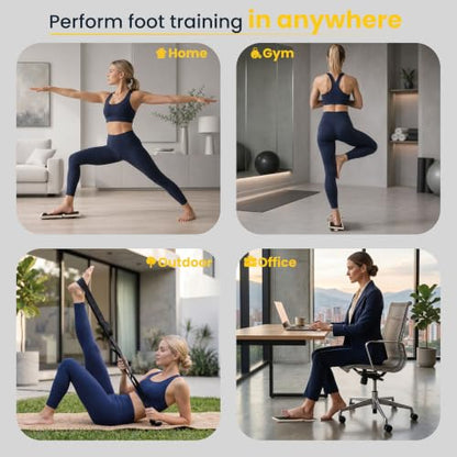Axis Balance Board And Wobble Board For Sport Posture Correction, Plantar Fasciitis Relief, And Physical Therapy Training Kit With Stretch Strap and Poly Bag container included