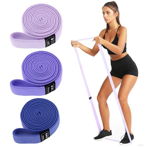 3-Pack Cloth Fabric Resistance Bands for Home Workout - color: Light Pink, Light Purple, Dark Purple